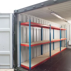 Adjustable, Heavy Duty Three Tier Container Racking (2 Bays)